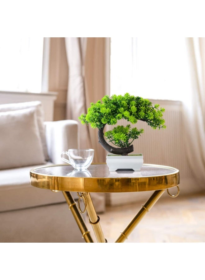 Small Artificial Bonsai Tree Desk Decor Fake Plants, Tall 8.5" - Image 3