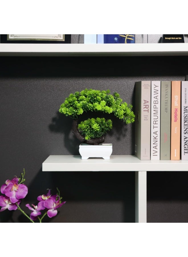 Small Artificial Bonsai Tree Desk Decor Fake Plants, Tall 8.5" - Image 4