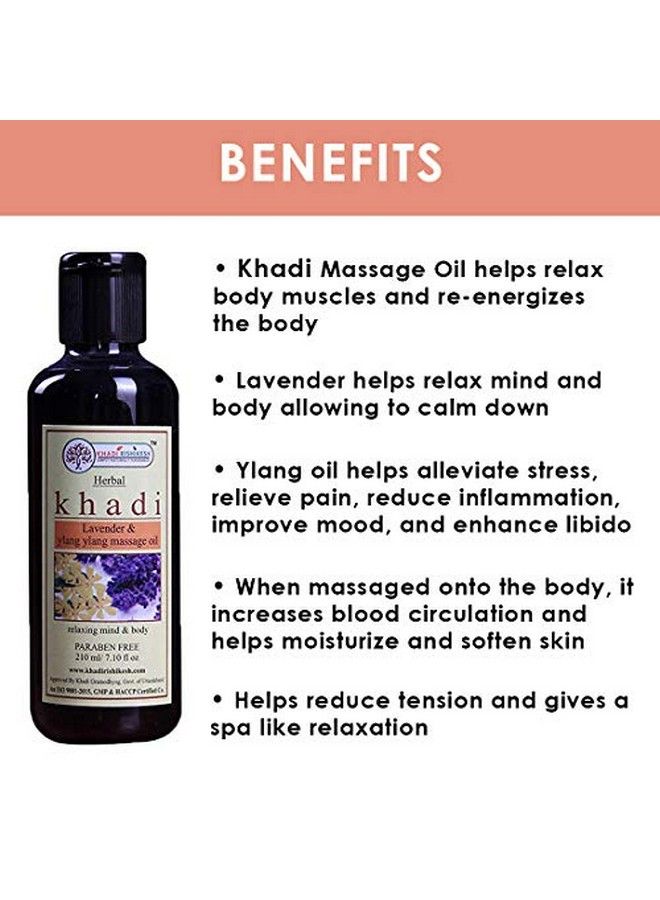 KHADI RISHIKESH Herbal Lavender & Ylang Ylang Massage Oil 210Ml Pack - Image 5