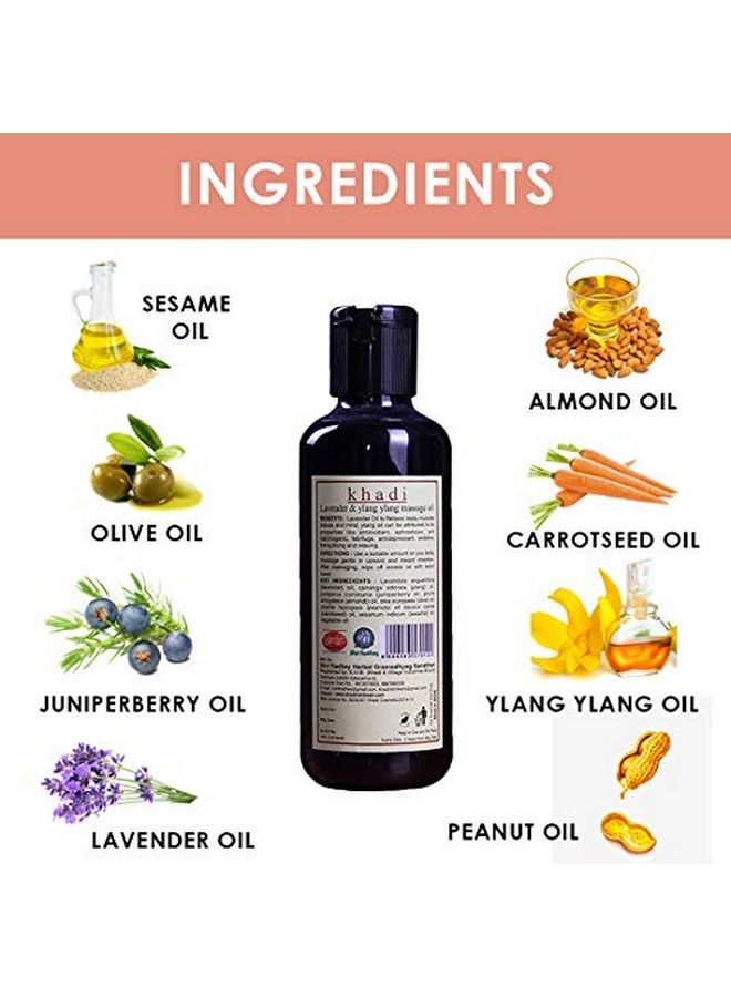 KHADI RISHIKESH Herbal Lavender & Ylang Ylang Massage Oil 210Ml Pack - Image 4