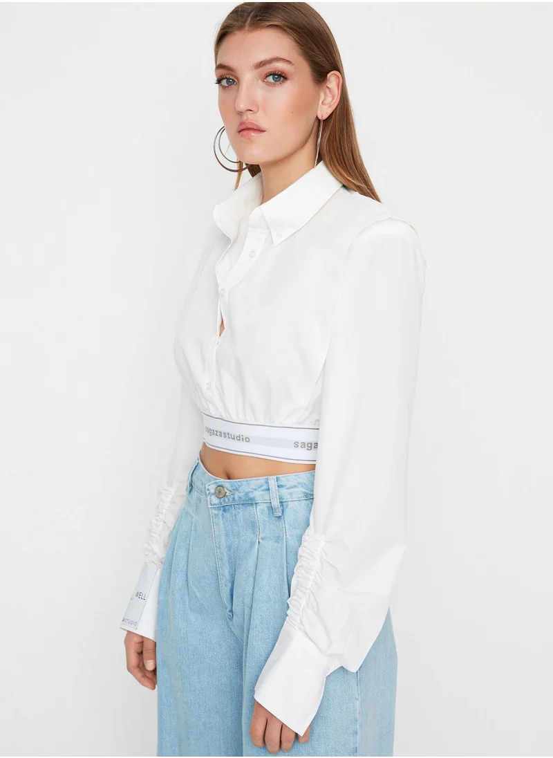 trendyol Crop Button Down Shirt