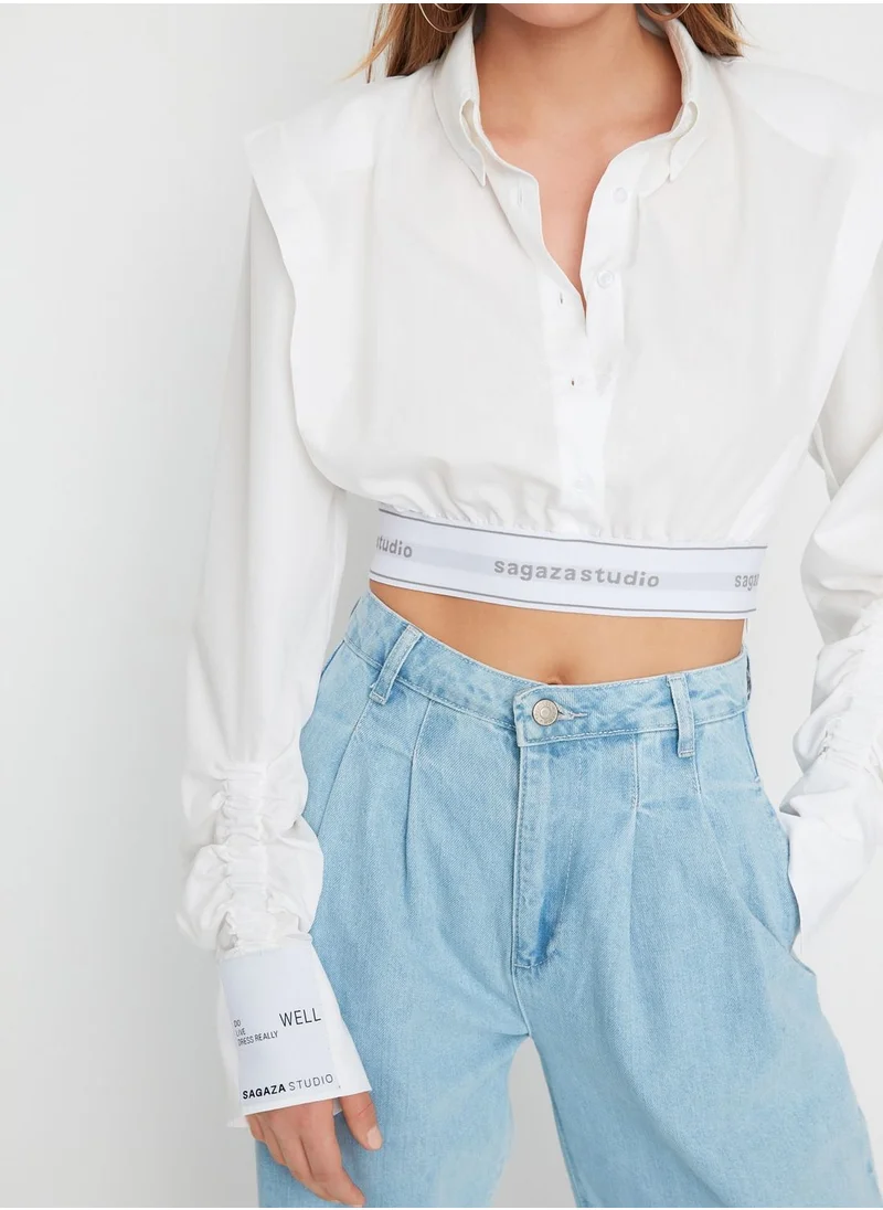 trendyol Crop Button Down Shirt
