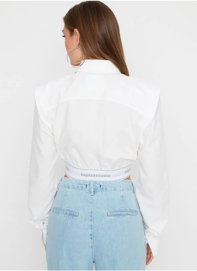 trendyol Crop Button Down Shirt