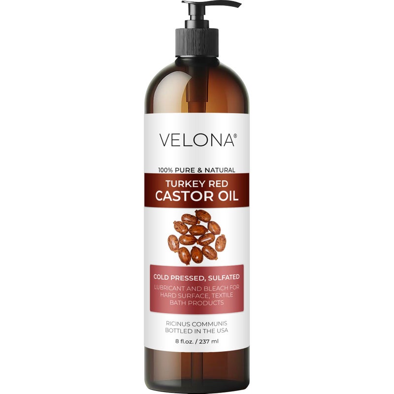 velona Castor Oil Turkey Red 8 fl oz | 100% Pure and Natural Carrier Oil | Cold Pressed | Hair, Body and Skin Care | Use Today - Enjoy Results - Image 1
