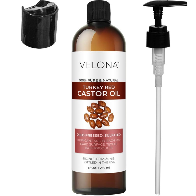 velona Castor Oil Turkey Red 8 fl oz | 100% Pure and Natural Carrier Oil | Cold Pressed | Hair, Body and Skin Care | Use Today - Enjoy Results - Image 3