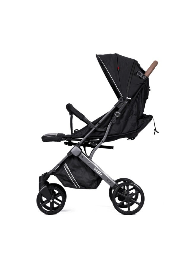 كيديليو عربة أطفال خفيفة الوزن من كيديلو، قابلة للطيّ، مزوّدة بمظلّة قابلة للتعديل، ومقبض يمكن عكس اتجاهه، مع ميزات أمان متكاملة، وعجلات دوّارة بزاوية 360 درجة، وتصميم مضغوط وسهل للحمل والتخزين، يوفّر راحة مثالية أثناء السفر. - Image 2