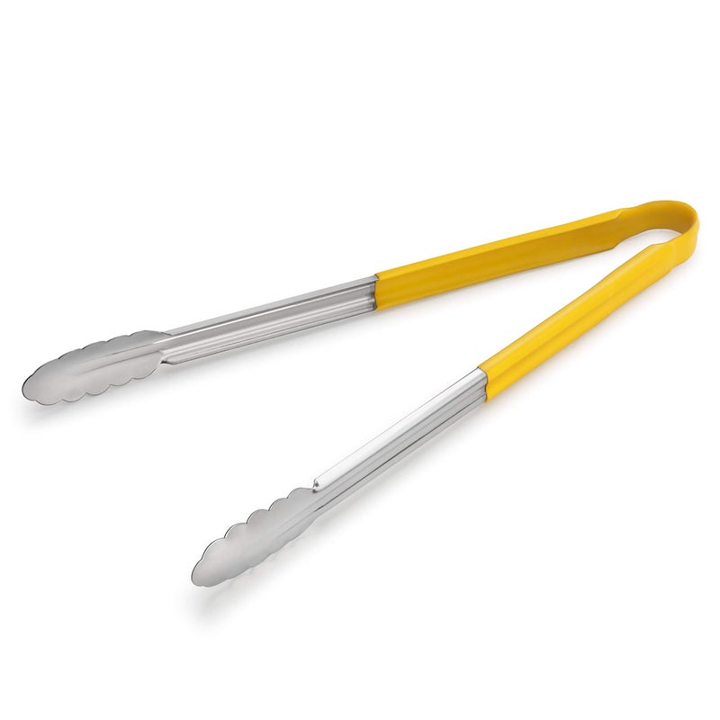 New Star Foodservice New Star Foodservice 35834 16Inch Utility Spring Tongs Stainless Steel Vinyl Coated Set of 12 Yellow 