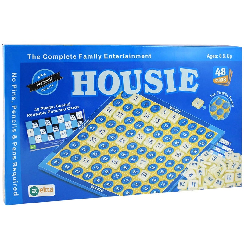 Ekta Housie Board Game with 48 Reusable Cards & Tile Fixable Board Game - Image 3