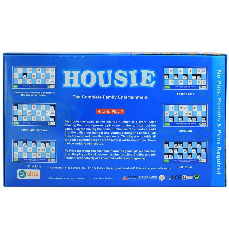 Ekta Housie Board Game with 48 Reusable Cards & Tile Fixable Board Game - Image 4