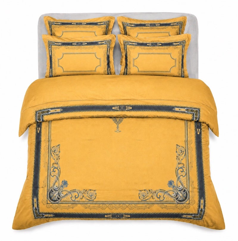 HOMETOPIA King Size 6 Piece Bedding Set Designer Hand Drawn Print Comforter Set Cooling Breathable Soft Stretch Fabric Luxury Duvet Set for AC Room - Image 2