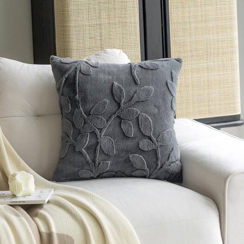 New Modern Simple Imitation Plush Jacquard Pillow Case Living Room Sofa Bedroom Cushion Pillow Solid Color Simple Home - Image 5