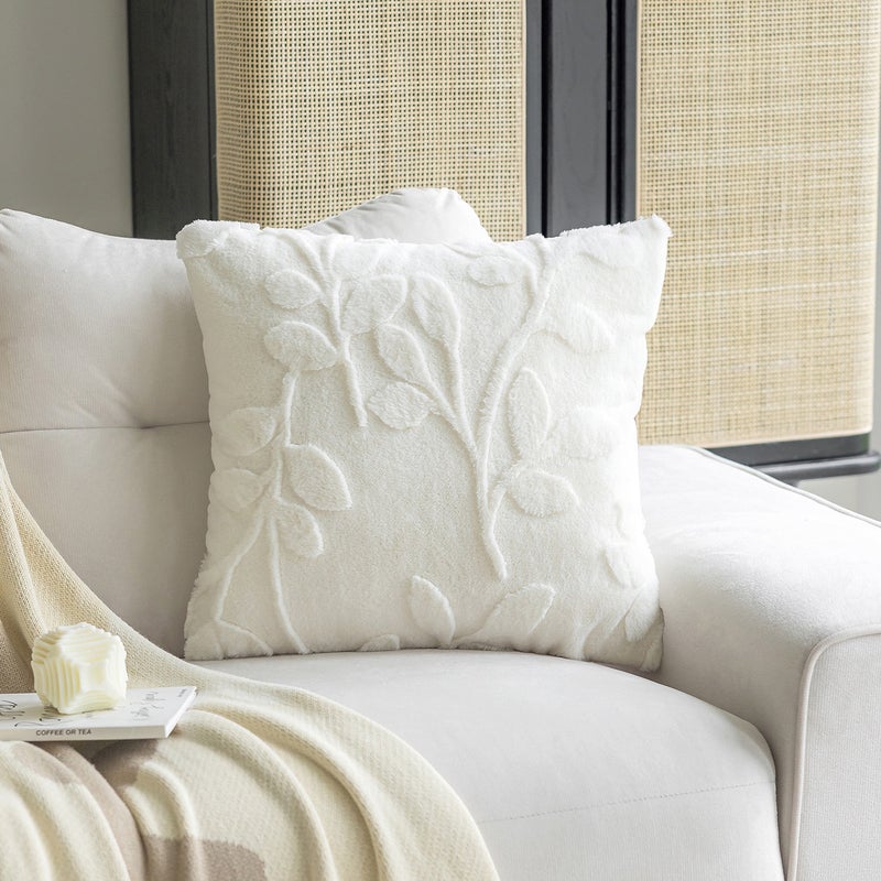 New Modern Simple Imitation Plush Jacquard Pillow Case Living Room Sofa Bedroom Cushion Pillow Solid Color Simple Home - Image 3