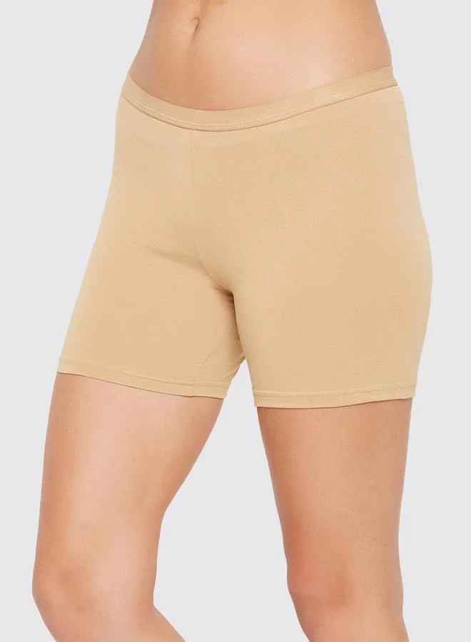 كلوفيا Nude Mid -Waist Boyleg Cotton Blend Panty