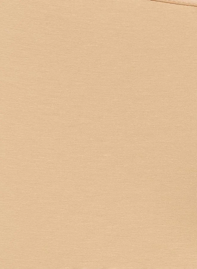 Clovia  Nude Mid -Waist Boyleg Cotton Blend Panty for Women | Best Price UAE