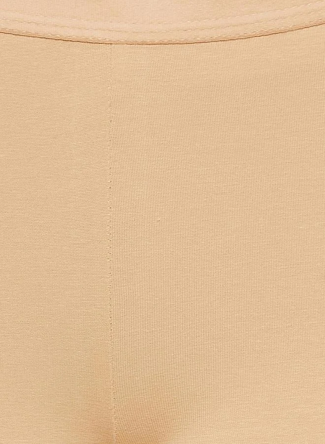 Clovia  Nude Mid -Waist Boyleg Cotton Blend Panty for Women | Best Price UAE