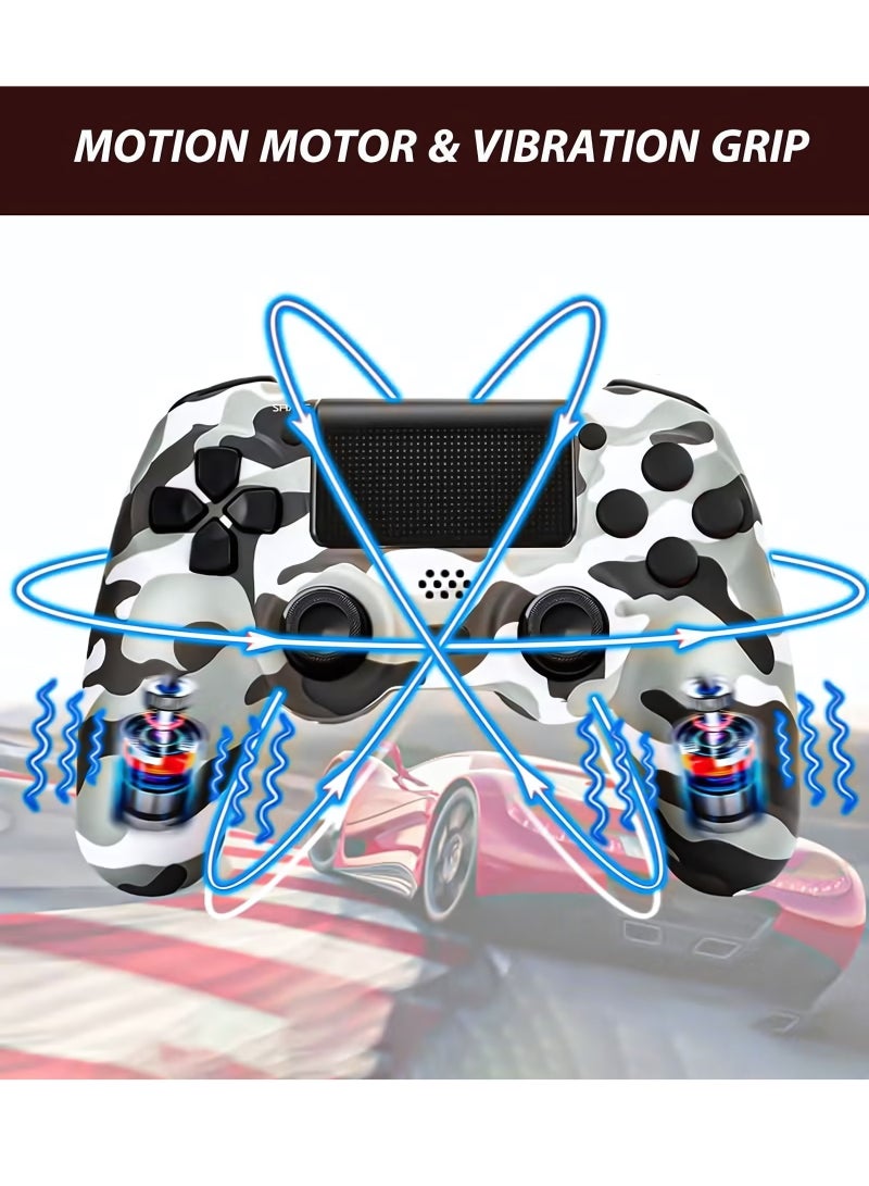 Wireless Controller for Computer Games with Dual Vibration, DualShock Wireless Controller for PS4, Clickable Touchpad and Anti-Slip, Camo Gray - Image 5