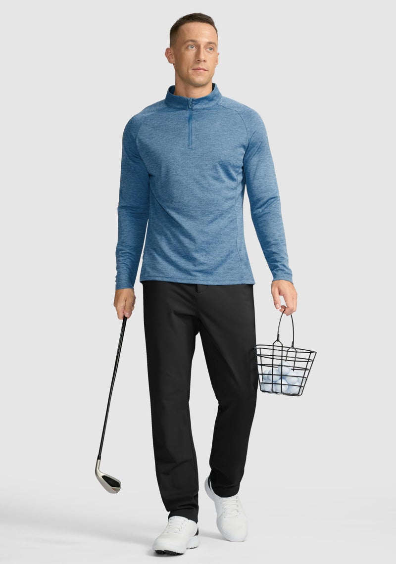 Soothfeel Men's Fleece Lined Pants 30"/32"/34" Golf Work Dress Pants Casual Insulated Warm Winter Trousers with Pockets Black L30Ã—W30 - Image 5