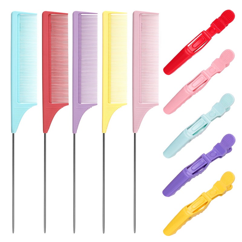 Hair Suit Oil Baking Brush Crocodile Clip Hair Dyeing Comb Hair Dyeing Brush Handle Single-Sided Soft Hair Steel Needle Tail Comb - Image 5
