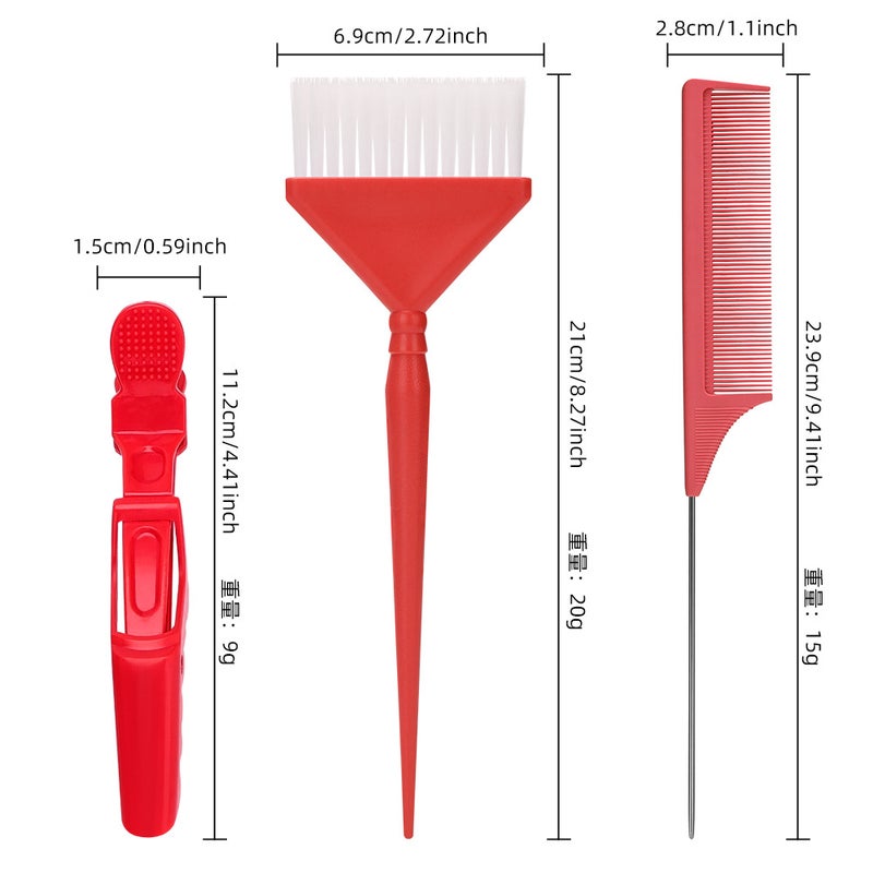 Hair Suit Oil Baking Brush Crocodile Clip Hair Dyeing Comb Hair Dyeing Brush Handle Single-Sided Soft Hair Steel Needle Tail Comb - Image 2
