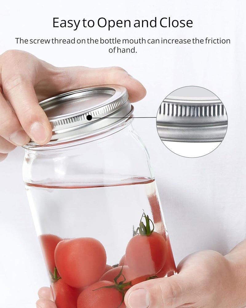 Wide Mouth Mason Jar Lids 24 Set Split-Type Design - Leakproof Silicone Seal Reusable Canning Lids for Home Canning Pantry Organization Home Cooks - Image 5
