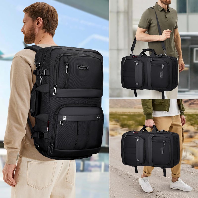WITZMAN Carry on Travel Backpack for Men Women Laptop Backpack with USB Charging Port Airline Approved(B683 Classic Black) - Image 2