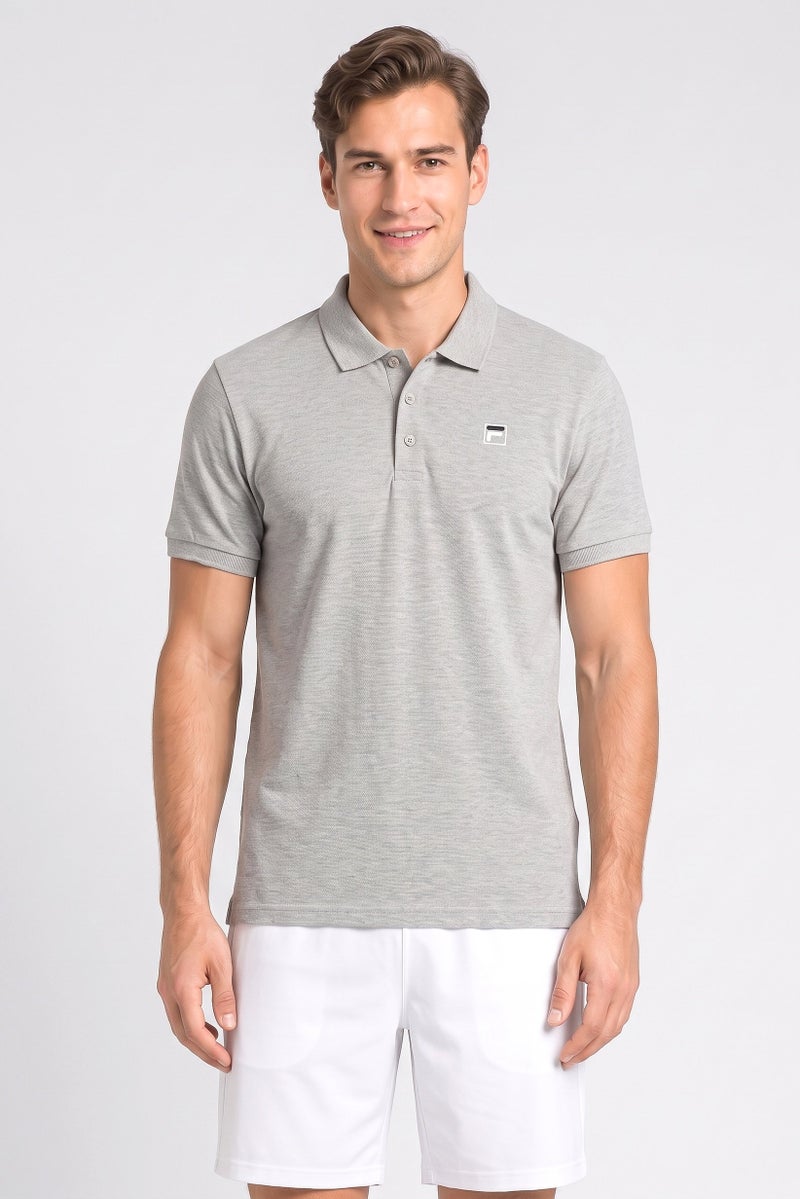 FILA Men Sportswear Fit Short Sleeve Outdoor Polo Shirt, Grey - Image 1