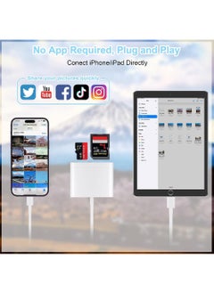 Rock Pow Lighting to SD Card Reader for iPhone Memory Card Reader with USB Camera Adapter Plug and Play Trail Game Camera SD Card Viewer Supports SD and TF Card Micro SD Card Adapter for iPad No App Required  - Image 4