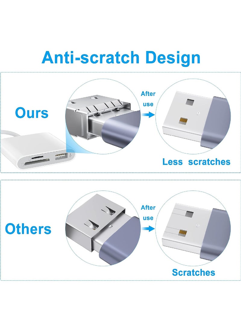 Rock Pow - Lighting to SD Card Reader for iPhone Memory Card Reader with USB Camera Adapter Plug and Play Trail Game Camera SD Card Viewer Supports SD and TF Card Micro SD Card Adapter for iPad No App Required - Image 1