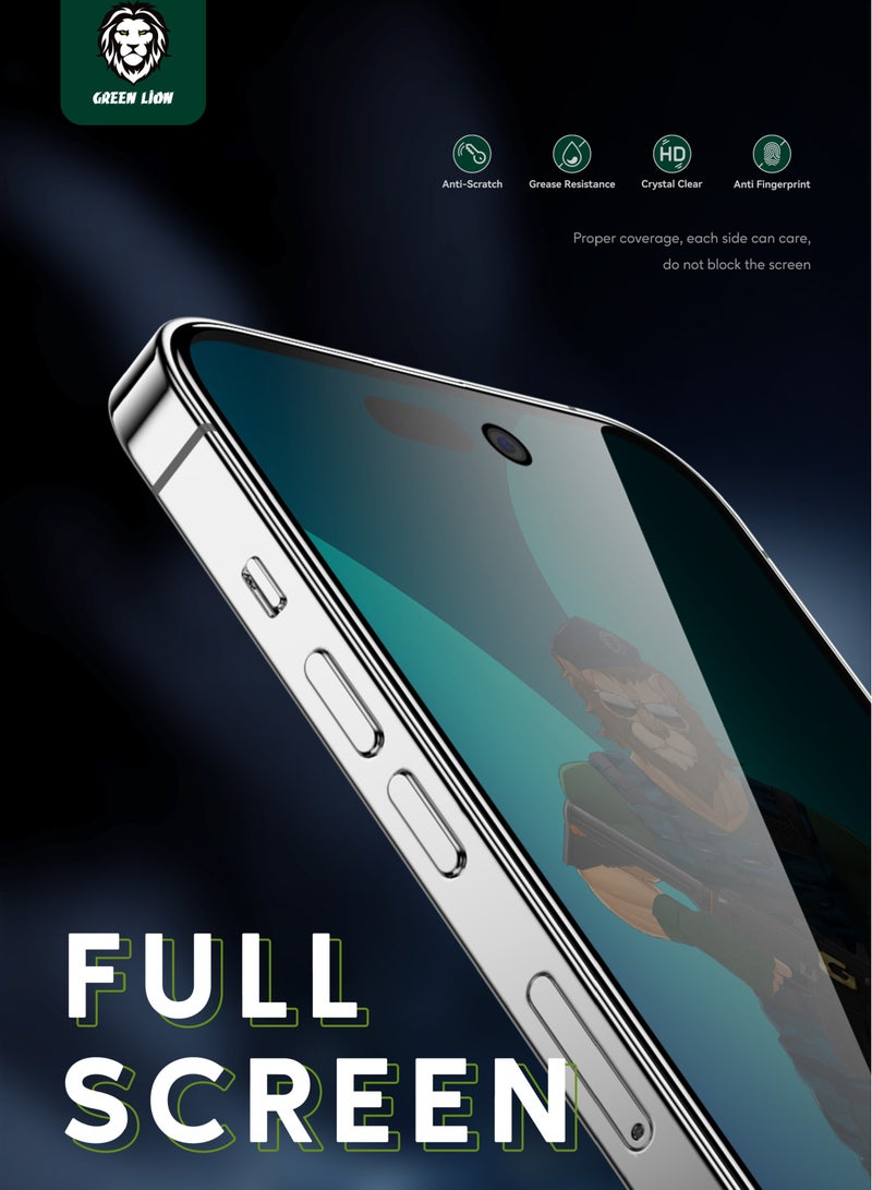 GREEN LION 9H Steve HD Glass Protector for iPhone 14 Plus/13 Pro Max / Anti Fingerprint / Anti Scratch / Grease Resistance / Ultra Hardness / Highly Responsive / Bubble Free - Black Edge/Clear - Image 2