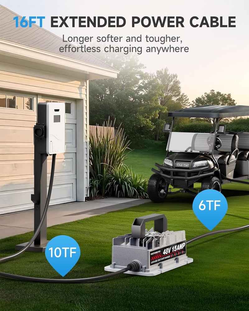FirstPower Pro 48V 15A Golf Cart Charger with 3-Pin Round Plug - IP67 Waterproof - Image 5