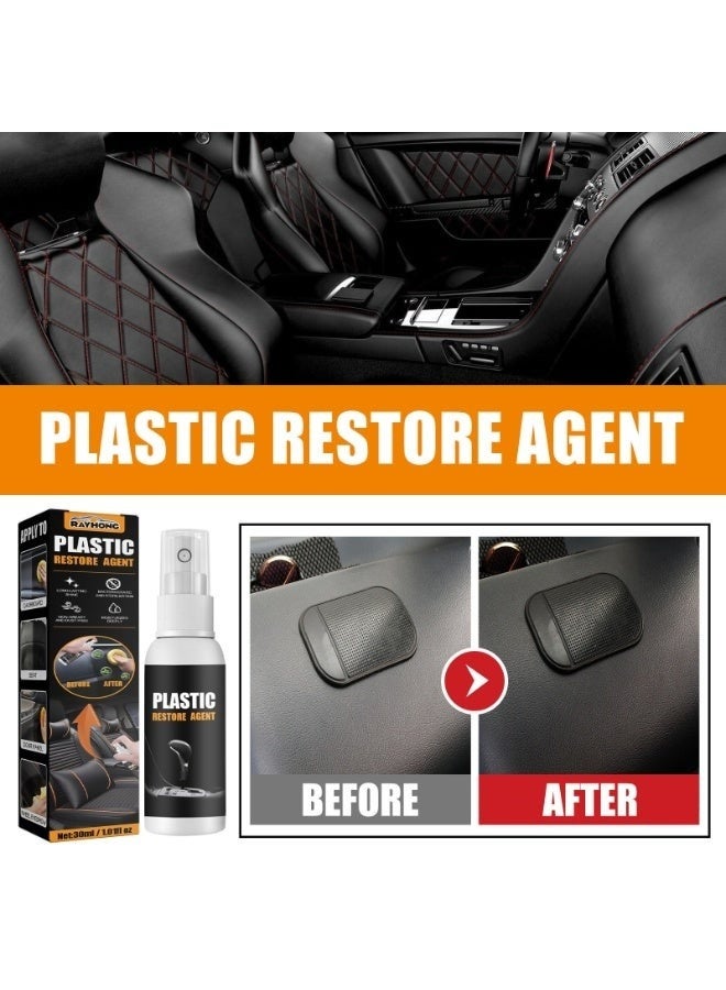 رايهونغ مرمم بلاستيك، مطاط، فينيل وجلد للسيارات والمنزل – زجاجة 30 مل مع إسفنجة لتجديد الحواف والأسطح – تنظيف سريع وآمن وصديق للبيئة – يعيد لمعان ولمسة جديدة للوحة العدادات، المقاعد الجلدية، الزينة، الصدامات، الأثاث، السترات وكل الأسطح البلاستيكية والمطاطية والفينيلية والجلدية - Image 3
