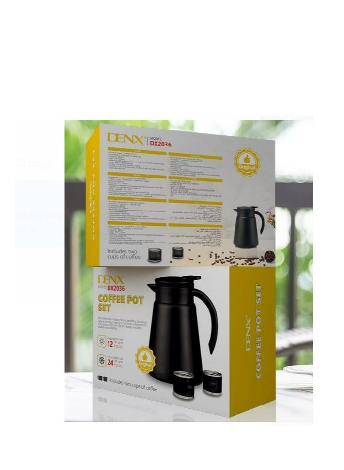 Denx Thermos for coffee And Tea Capacity of 880ML With two cups - Image 3