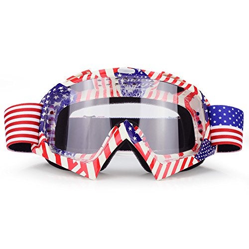 JAMIEWIN Motocross Motorcycle Goggles Clear Lens Dirt Bike Riding ATV Goggles Mx Goggle Glasses for Men Women Youth Kids (C63) - Image 1