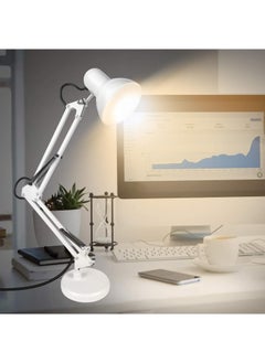 Tertial Metal Adjustable Swing Arm Desk Lamp with Interchangeable Base - White  - Image 4