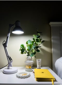 Tertial Metal Adjustable Swing Arm Desk Lamp with Interchangeable Base - White  - Image 3