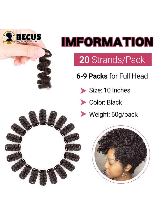 3Packs 10Inch Curl Short Curly Crochet Braids Hair Extension For Black Women Curl Diameter (16Mm) Tapered Cut Jamaican Jumpy Wand Hair Extensions(Natural Black #1B)