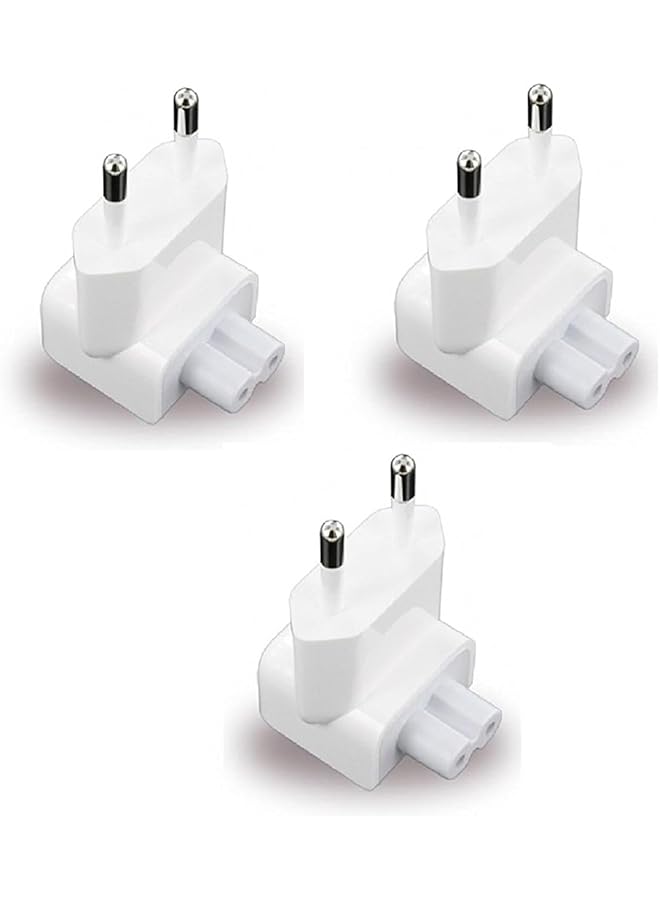 promass Mac European Plug Adapter & Europe Travel AC DuckHead Adapter/Charger/Converter EU Wall Replacement Plug For MacBook Pro/Air/lPhone/lPad) & Power Charge Brick - White (White ~ (3Pack)) - Image 1