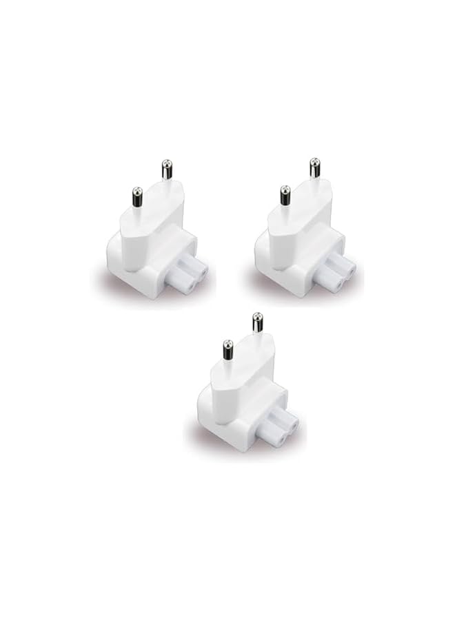 promass Mac European Plug Adapter & Europe Travel AC DuckHead Adapter/Charger/Converter EU Wall Replacement Plug For MacBook Pro/Air/lPhone/lPad) & Power Charge Brick - White (White ~ (3Pack)) - Image 2