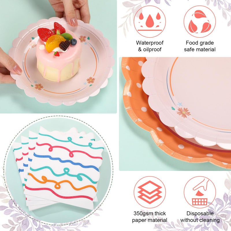 Skybooly 144 Pcs 48 Guests Italian Summer Plates and Napkins Party Supplies Italian Summer Paper Plates Napkins Last Toast Coast Disposable Tableware for Bachelorette Party Baby Bridal Shower - Image 4
