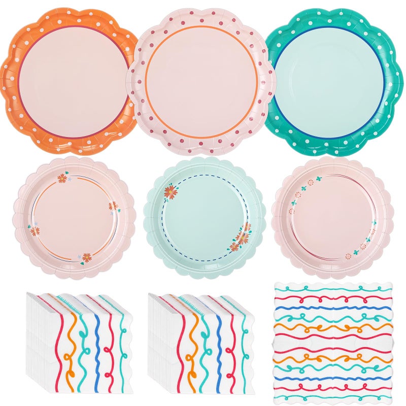 Skybooly 144 Pcs 48 Guests Italian Summer Plates and Napkins Party Supplies Italian Summer Paper Plates Napkins Last Toast Coast Disposable Tableware for Bachelorette Party Baby Bridal Shower - Image 1