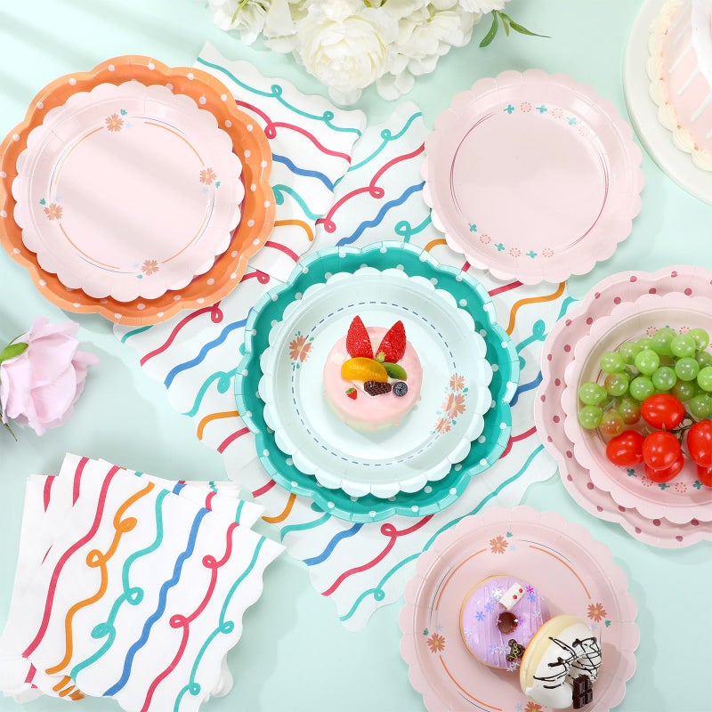 Skybooly 144 Pcs 48 Guests Italian Summer Plates and Napkins Party Supplies Italian Summer Paper Plates Napkins Last Toast Coast Disposable Tableware for Bachelorette Party Baby Bridal Shower - Image 3