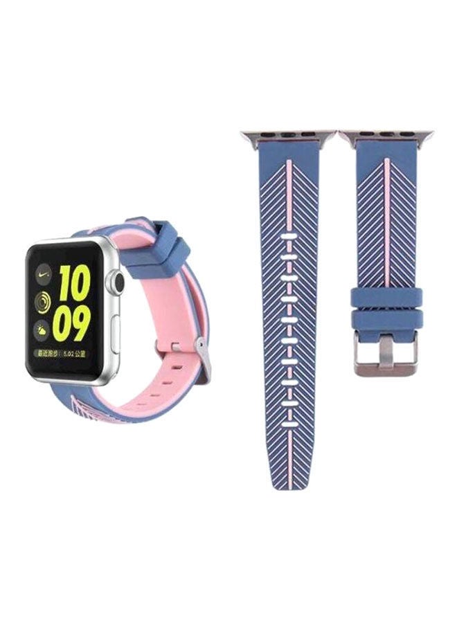 NIBEMINENT Replacement Strap For Apple Watch Series 3/2/1 Blue/Pink