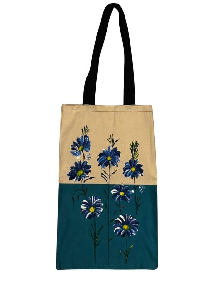 SwapKreations Handpainted Floral Multicolour Tote Bag - 100% Cotton, Eco-Friendly, Reusable Bag for Women & Girls Multicolour 3 - Image 1