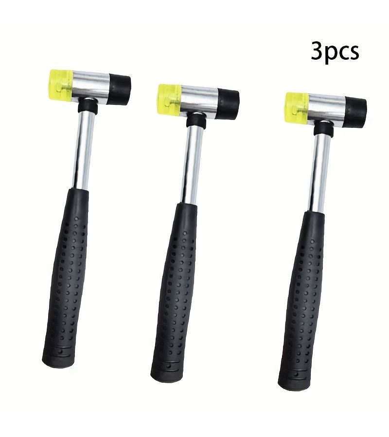 3pcs Double Faced Hammer Mallet Non Slip Handle for Leather Crafts Watch - Image 1