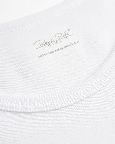 Rene Rofe Girls' Undershirt - 6 Pack Soft and Breathable No Show Crewneck Cotton Shirt - Basic Tee Shirts for Girls (2T-14), Size 4T, White - Image 3