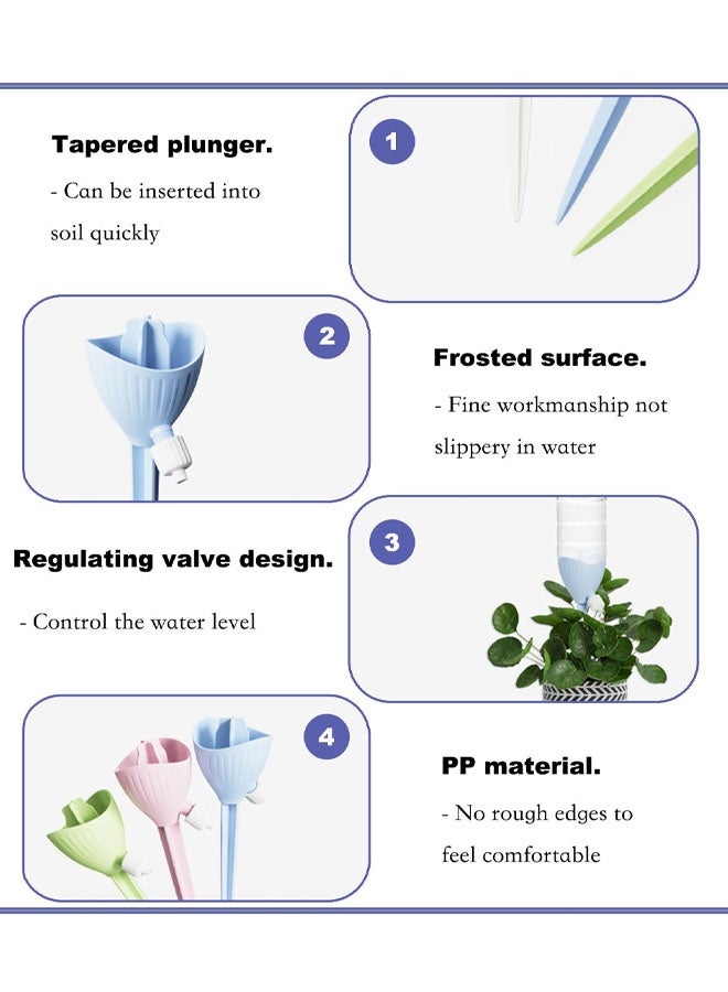 4 PCS Self Plant Watering Spikes, Automatic Plant Feeders Drip Water Devices For Outdoor Indoor Irrigation Watering Dripper Spikes System With Adjustable Slow Release Control Valve - Image 3