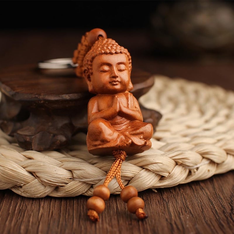Weenwill Buddha Wooden Key Chain - 1 Piece Buddhist Gift for Men and Women - Image 5