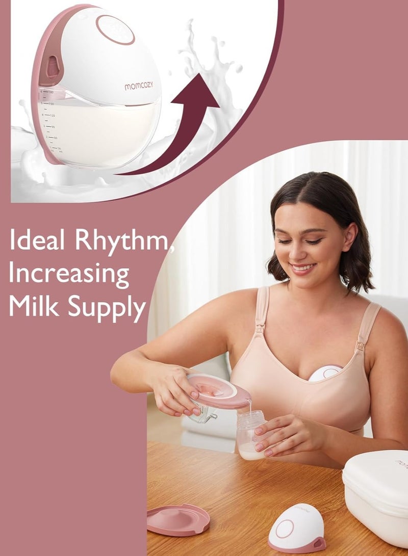 Momcozy Breast Pump Hands-Free Mobile Style | M6, Wearable Breastfeeding Pump Ideal Rhythm for More Milk, DoubleFit Flange More Fit & Discreet with 3 Modes & 9 Levels - Image 4
