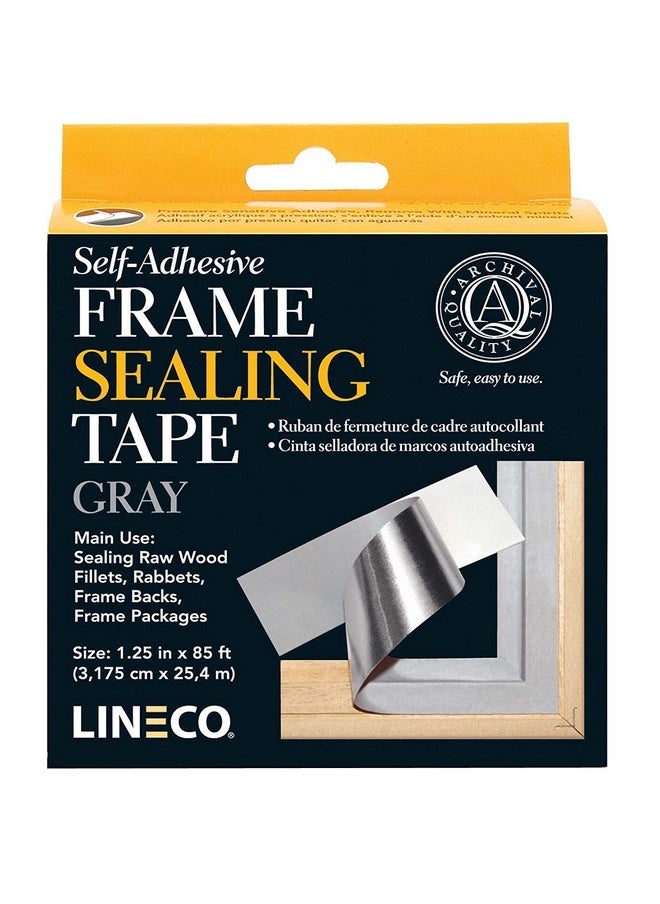 Lineco Archival Selfadhesive Frame Sealing Tape Acidfree Nonyellowing Tape For Sealing Frame Backing Diy Gray 1.25 Inch X 85 Feet Pack Of 1  - Image 1