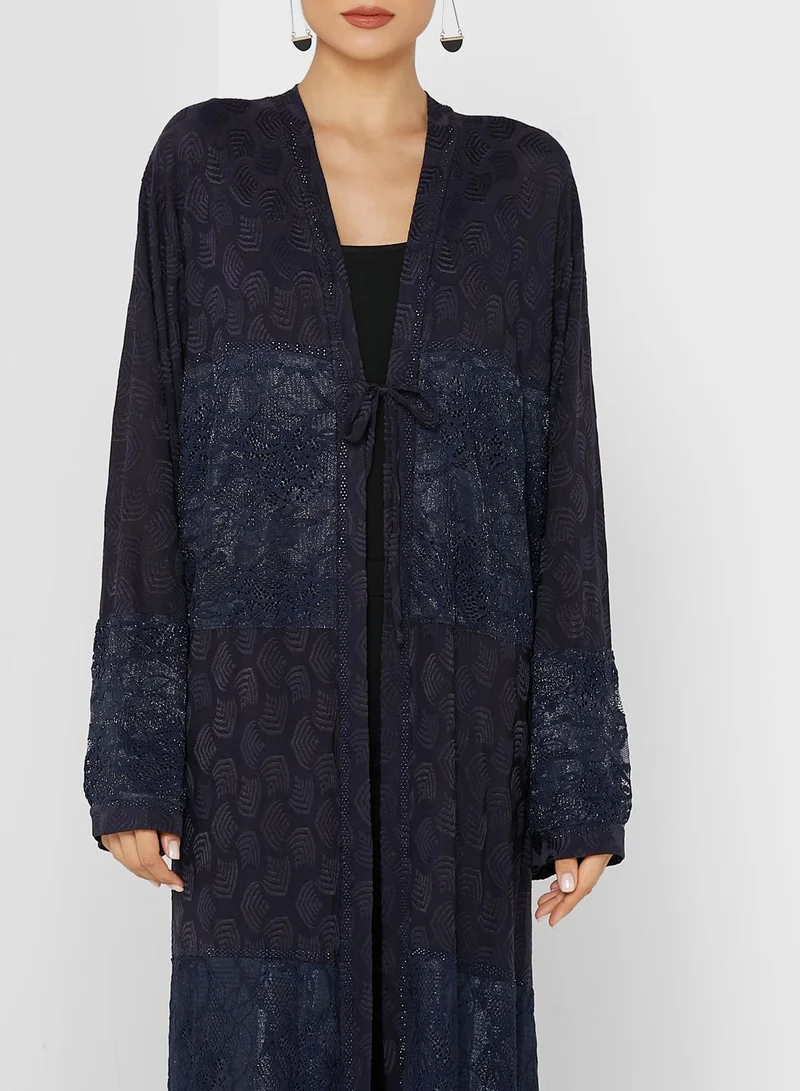 KASHKHA Embroidered Tie Detail Kimono